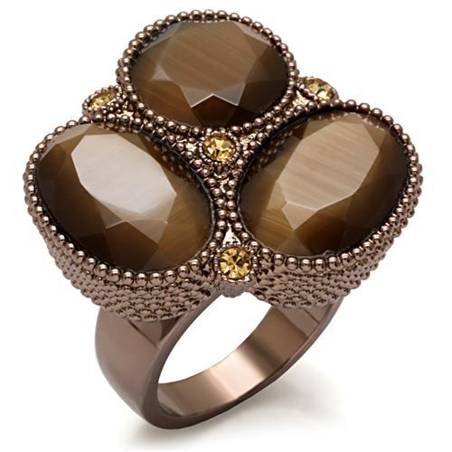 Silver Jewelry Rings Vintage Gold Rings LO1640 Chocolate Gold Brass Ring with Top Grade Crystal Alamode Fashion Jewelry Outlet