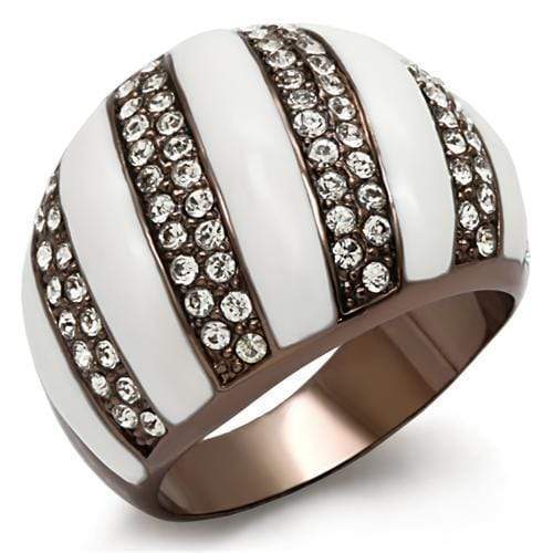 Silver Jewelry Rings Vintage Gold Rings LO1646 Chocolate Gold Brass Ring with Top Grade Crystal Alamode Fashion Jewelry Outlet
