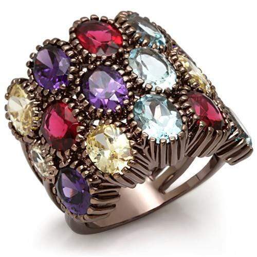 Silver Jewelry Rings Vintage Gold Rings LO1647 Chocolate Gold Brass Ring with Synthetic Alamode Fashion Jewelry Outlet