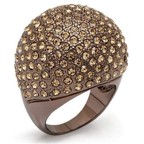 Silver Jewelry Rings Vintage Gold Rings LO1652 Chocolate Gold Brass Ring with Top Grade Crystal Alamode Fashion Jewelry Outlet