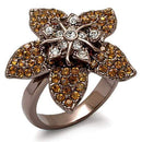 Silver Jewelry Rings Vintage Gold Rings LO1659 Chocolate Gold Brass Ring with Top Grade Crystal Alamode Fashion Jewelry Outlet