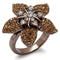 Silver Jewelry Rings Vintage Gold Rings LO1659 Chocolate Gold Brass Ring with Top Grade Crystal Alamode Fashion Jewelry Outlet