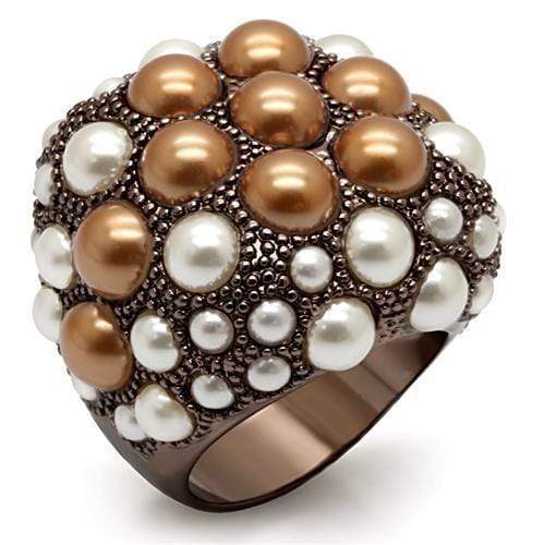 Silver Jewelry Rings Vintage Gold Rings LO1662 Chocolate Gold Brass Ring with Synthetic Alamode Fashion Jewelry Outlet