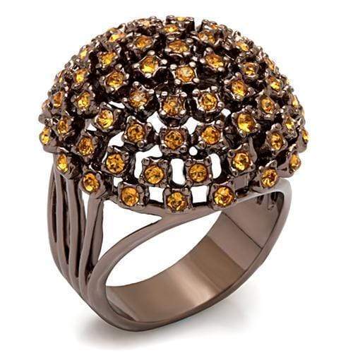 Silver Jewelry Rings Vintage Gold Rings LO1665 Chocolate Gold Brass Ring with Top Grade Crystal Alamode Fashion Jewelry Outlet