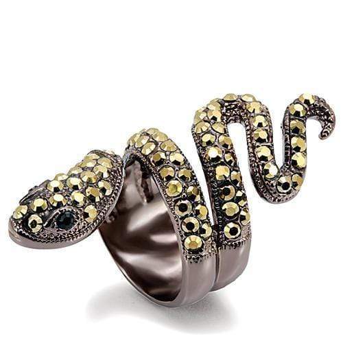 Silver Jewelry Rings Vintage Gold Rings LO1683 Chocolate Gold Brass Ring with Top Grade Crystal Alamode Fashion Jewelry Outlet
