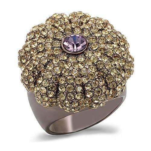 Silver Jewelry Rings Vintage Gold Rings LO1684 Chocolate Gold Brass Ring with Top Grade Crystal Alamode Fashion Jewelry Outlet