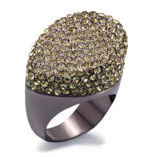 Silver Jewelry Rings Vintage Gold Rings LO1693 Chocolate Gold Brass Ring with Top Grade Crystal Alamode Fashion Jewelry Outlet