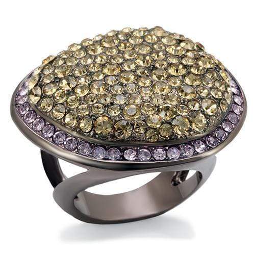 Silver Jewelry Rings Vintage Gold Rings LO1694 Chocolate Gold Brass Ring with Top Grade Crystal Alamode Fashion Jewelry Outlet