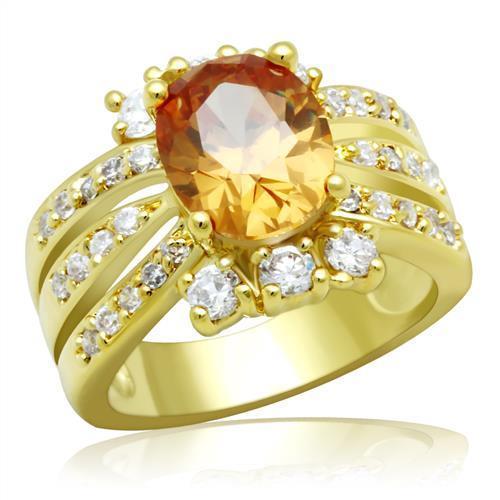 Vintage Gold Rings LO2097 Gold Brass Ring with AAA Grade CZ