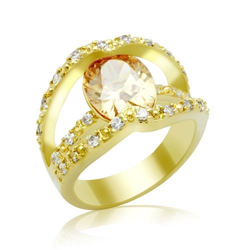 Vintage Gold Rings LO2098 Gold Brass Ring with AAA Grade CZ