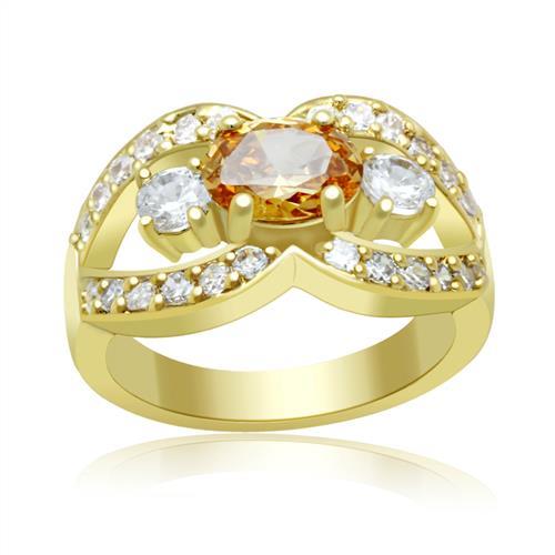 Vintage Gold Rings LO2099 Gold Brass Ring with AAA Grade CZ