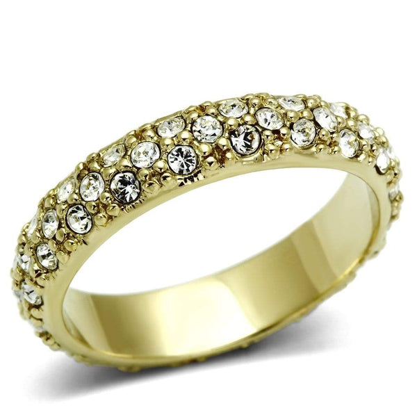 Vintage Gold Rings LO2480 Gold Brass Ring with Top Grade Crystal