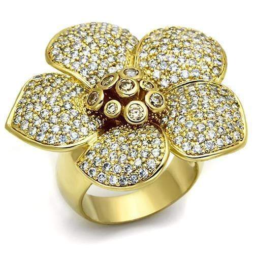 Vintage Gold Rings LO2484 Gold Brass Ring with AAA Grade CZ