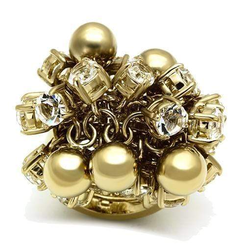 Vintage Gold Rings LO2520 Gold Brass Ring with Top Grade Crystal