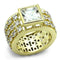 Vintage Gold Rings LO3002 Gold+Rhodium Brass Ring with AAA Grade CZ