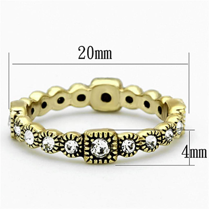 Vintage Gold Rings LO3003 Gold Brass Ring with Top Grade Crystal