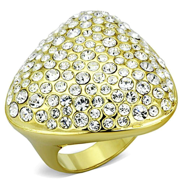 Vintage Gold Rings LO3024 Gold Brass Ring with Top Grade Crystal