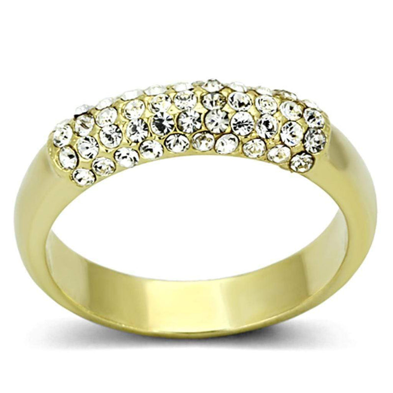 Vintage Gold Rings LO3062 Gold Brass Ring with Top Grade Crystal