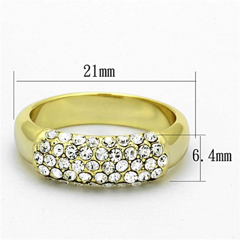 Vintage Gold Rings LO3067 Gold Brass Ring with Top Grade Crystal
