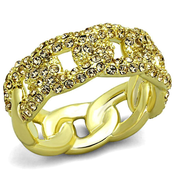 Vintage Gold Rings LO3215 Gold Brass Ring with Top Grade Crystal
