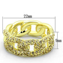Vintage Gold Rings LO3215 Gold Brass Ring with Top Grade Crystal
