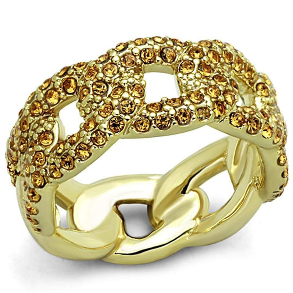 Vintage Gold Rings LO3216 Gold Brass Ring with Top Grade Crystal