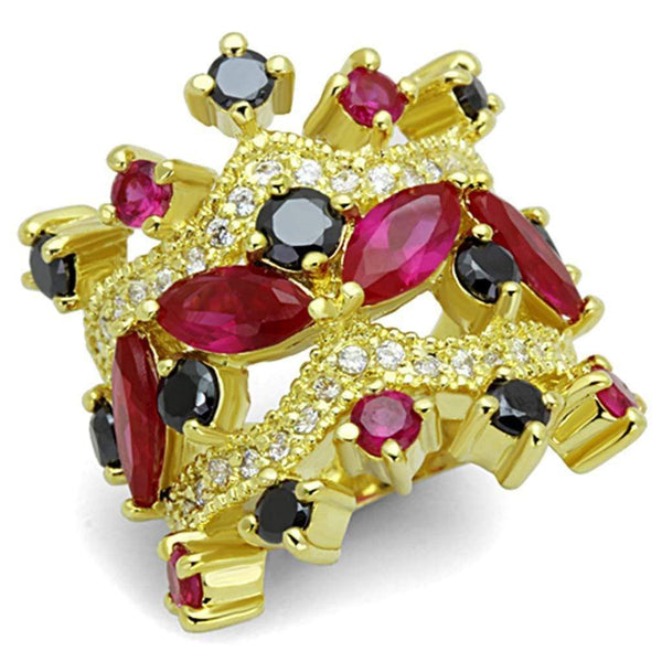 Vintage Gold Rings LO3252 Gold Brass Ring with AAA Grade CZ