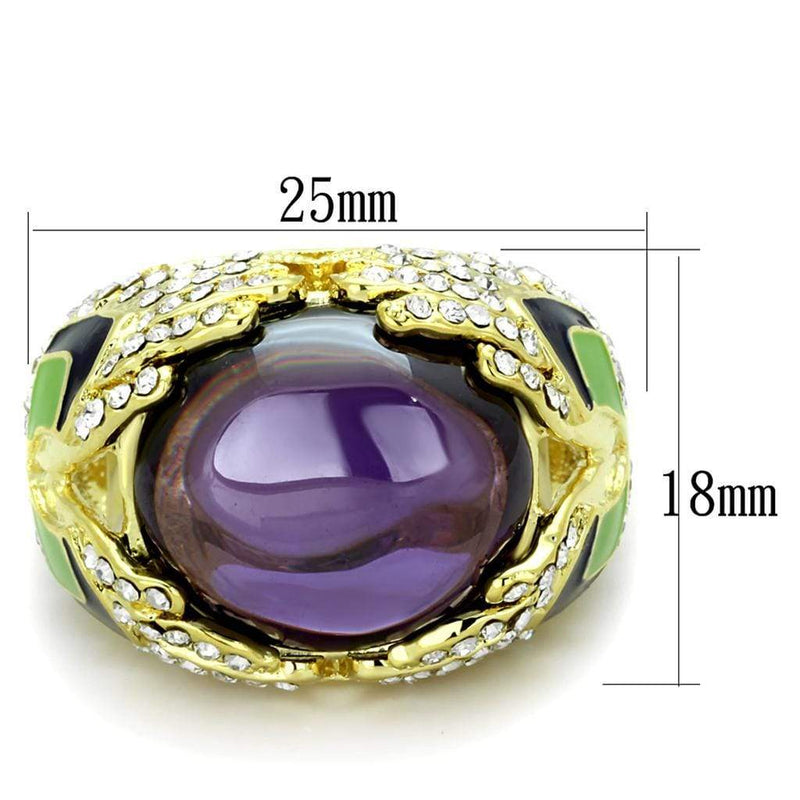 Vintage Gold Rings LO3367 Gold Brass Ring with AAA Grade CZ