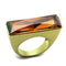 Vintage Gold Rings LO3516 Gold & Brush Brass Ring with Top Grade Crystal