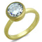 Vintage Gold Rings LO3538 Gold & Brush Brass Ring with AAA Grade CZ