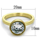 Vintage Gold Rings LO3538 Gold & Brush Brass Ring with AAA Grade CZ