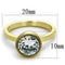 Vintage Gold Rings LO3538 Gold & Brush Brass Ring with AAA Grade CZ