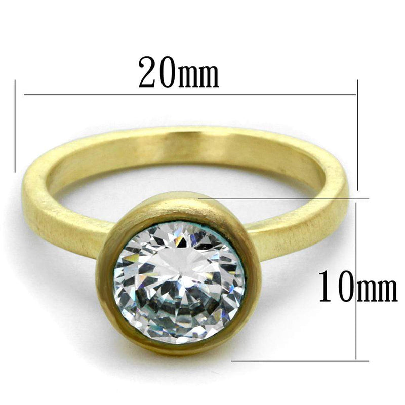 Vintage Gold Rings LO3538 Gold & Brush Brass Ring with AAA Grade CZ