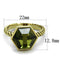 Vintage Gold Rings LO3544 Gold Brass Ring with CZ in Olivine color