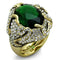 Silver Jewelry Rings Vintage Gold Rings LO3588 Flash Gold Brass Ring with Synthetic in Emerald Alamode Fashion Jewelry Outlet