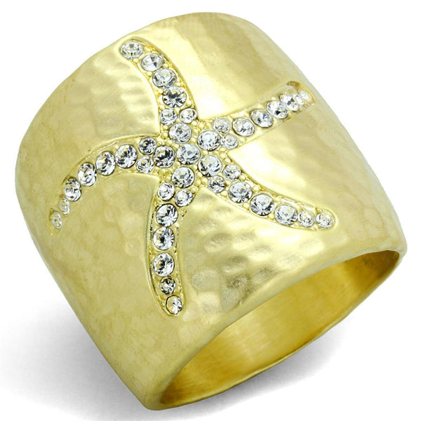 Silver Jewelry Rings Vintage Gold Rings LO3637 Gold & Brush Brass Ring with Top Grade Crystal Alamode Fashion Jewelry Outlet