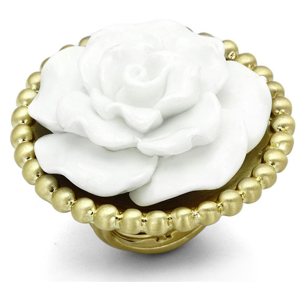 Silver Jewelry Rings Vintage Gold Rings LO3660 Gold & Brush Brass Ring with Synthetic Alamode Fashion Jewelry Outlet
