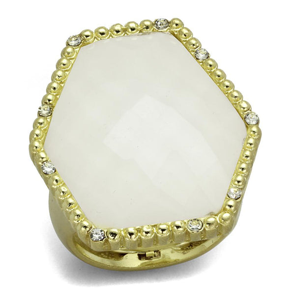Silver Jewelry Rings Vintage Gold Rings LO3691 Gold & Brush Brass Ring with Synthetic Alamode Fashion Jewelry Outlet