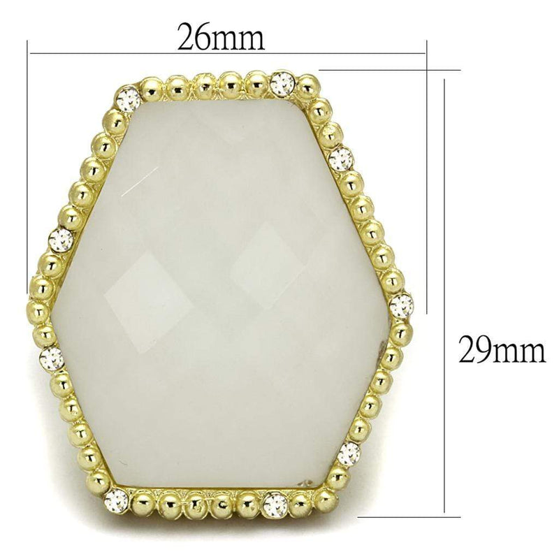 Silver Jewelry Rings Vintage Gold Rings LO3691 Gold & Brush Brass Ring with Synthetic Alamode Fashion Jewelry Outlet