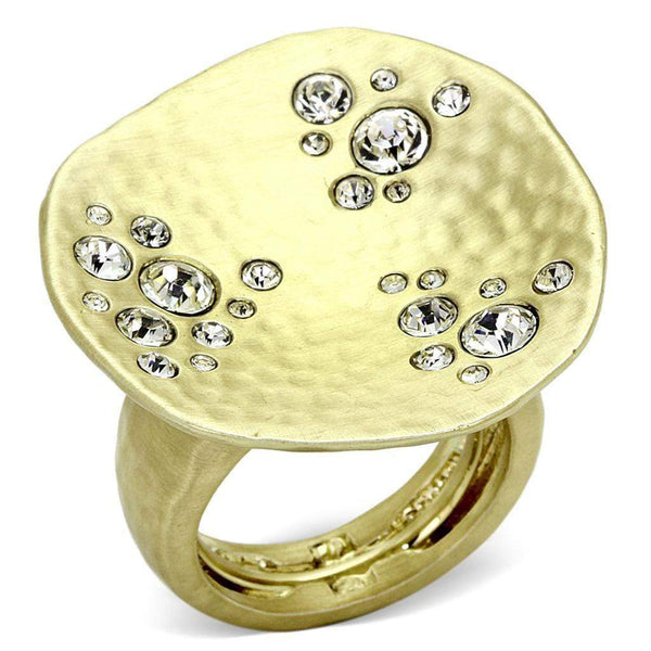 Silver Jewelry Rings Vintage Gold Rings LO3694 Gold & Brush Brass Ring with Top Grade Crystal Alamode Fashion Jewelry Outlet