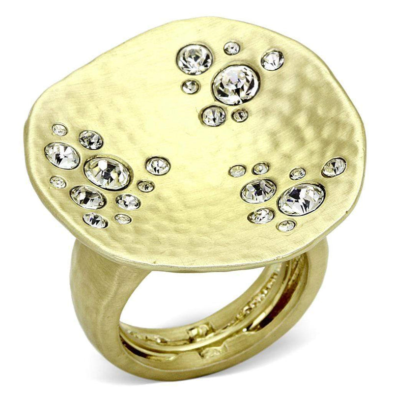 Silver Jewelry Rings Vintage Gold Rings LO3694 Gold & Brush Brass Ring with Top Grade Crystal Alamode Fashion Jewelry Outlet