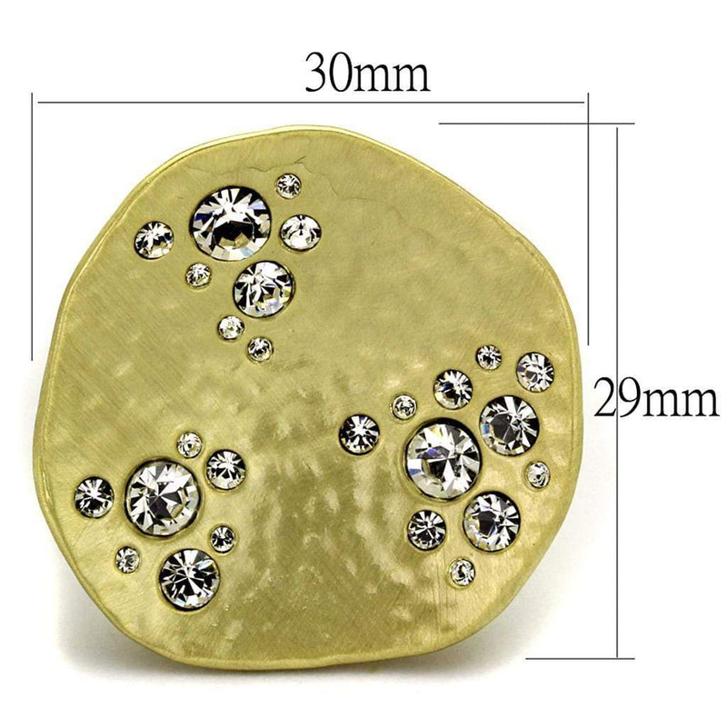 Silver Jewelry Rings Vintage Gold Rings LO3694 Gold & Brush Brass Ring with Top Grade Crystal Alamode Fashion Jewelry Outlet