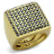 Silver Jewelry Rings Vintage Gold Rings LO3896 Gold & Brush Brass Ring with Crystal in Hematite Alamode Fashion Jewelry Outlet