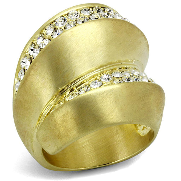 Silver Jewelry Rings Vintage Gold Rings LO3898 Gold & Brush Brass Ring with Top Grade Crystal Alamode Fashion Jewelry Outlet