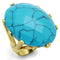Silver Jewelry Rings Vintage Gold Rings LO3901 Gold Brass Ring with Synthetic in Turquoise Alamode Fashion Jewelry Outlet