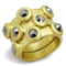 Silver Jewelry Rings Vintage Gold Rings LO3917 Gold & Brush Brass Ring with Crystal in Hematite Alamode Fashion Jewelry Outlet