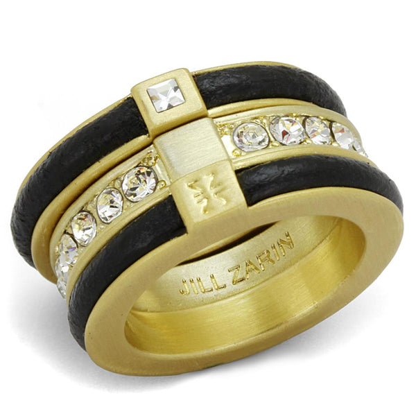 Silver Jewelry Rings Vintage Gold Rings LO3923 Gold & Brush Brass Ring with Top Grade Crystal Alamode Fashion Jewelry Outlet