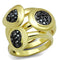 Silver Jewelry Rings Vintage Gold Rings LO3927 Gold Brass Ring with Crystal in Hematite Alamode Fashion Jewelry Outlet