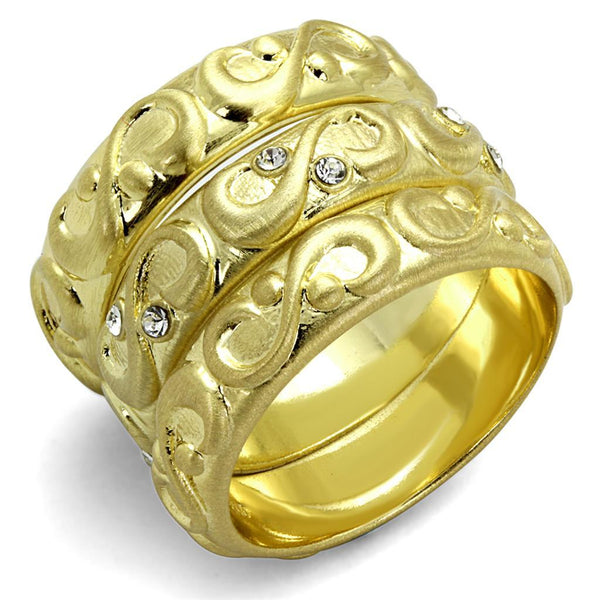 Silver Jewelry Rings Vintage Gold Rings LO3946 Gold & Brush Brass Ring with Top Grade Crystal Alamode Fashion Jewelry Outlet
