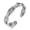 Silver Jewelry Rings Vintage Style Antique Silver Women Braided Design Adjustable Ring TIY
